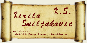 Kirilo Smiljaković vizit kartica